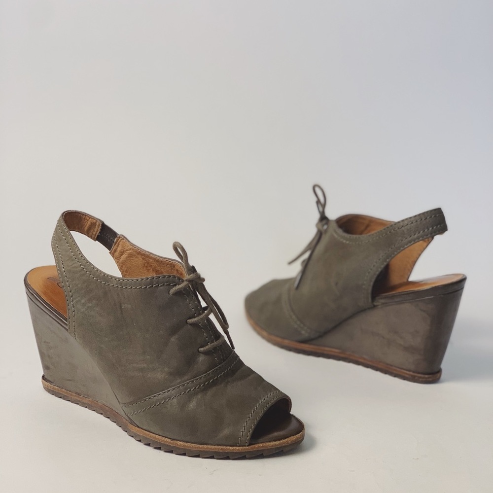 BIALA $120 Bayley Lace Up Bootie Wedges